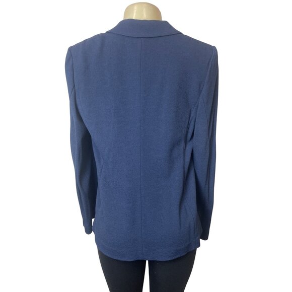 Giorgio Womens Textured Blazer Jacket Size 48 Blue Made In Italy - Picture 4 of 8